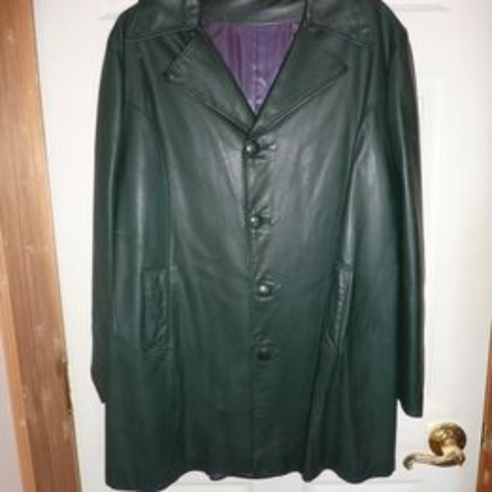 Men's Vintage High-Quality Canadian Made Leather Coat